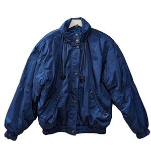 Vintage Killy Women's Navy Blue Ski Snow Winter Jacket Size 10 100% Polyester